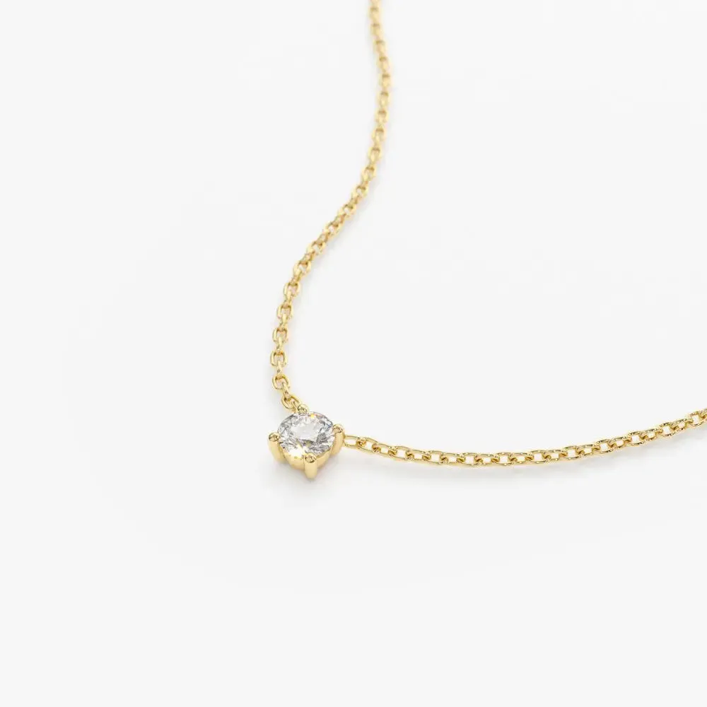 0.15CTW Round Cut Diamond Solitaire Necklace