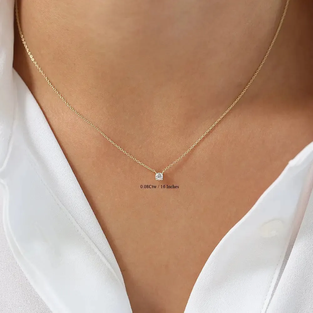 0.15CTW Round Cut Diamond Solitaire Necklace