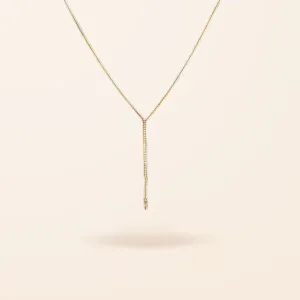 14K Gold Diamond Bar Lariat