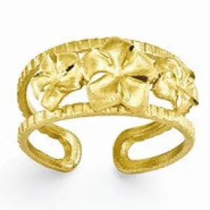 14k Yellow Gold Plumeria Toe Ring