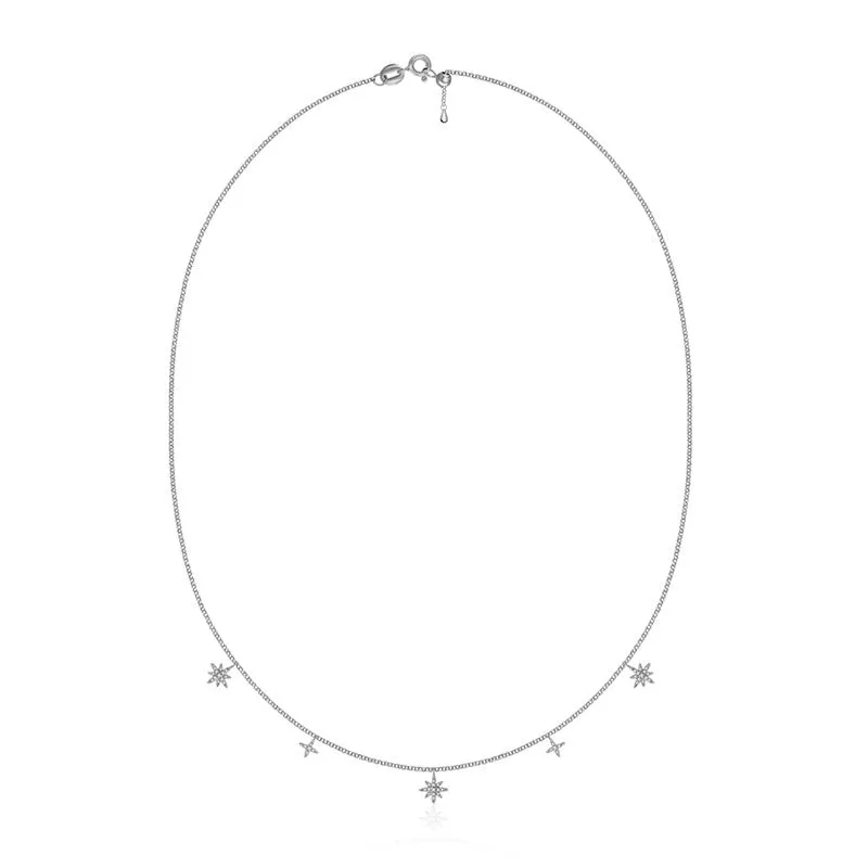 18k Gold Star Shape Diamond Necklace / Choker