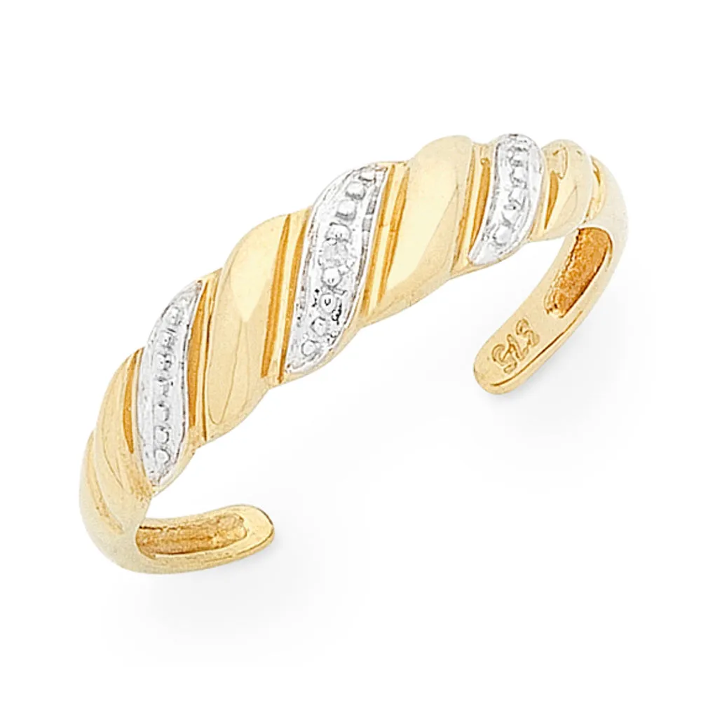 9K YELLOW GOLD DIAMOND RING (TOE RING)