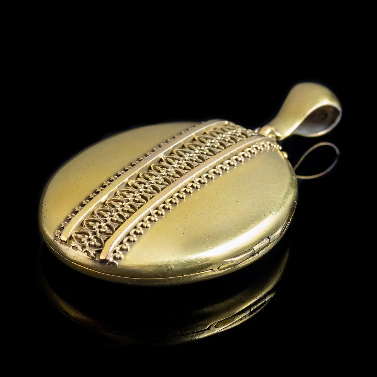Antique Victorian Gold Gilded Silver Locket Circa 1880