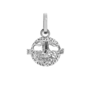 Aromatherapy Diffuser Locket Pendant, Tree of Life Round 15x19mm, 1 Pendant, Silver Tone