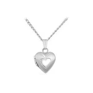 Babies And Toddlers Sterling Silver Heart Locket With 13 Inches Chain
