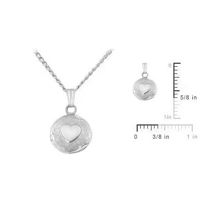 Baby And Toddler Sterling Silver Round Locket with 13 inches Chain