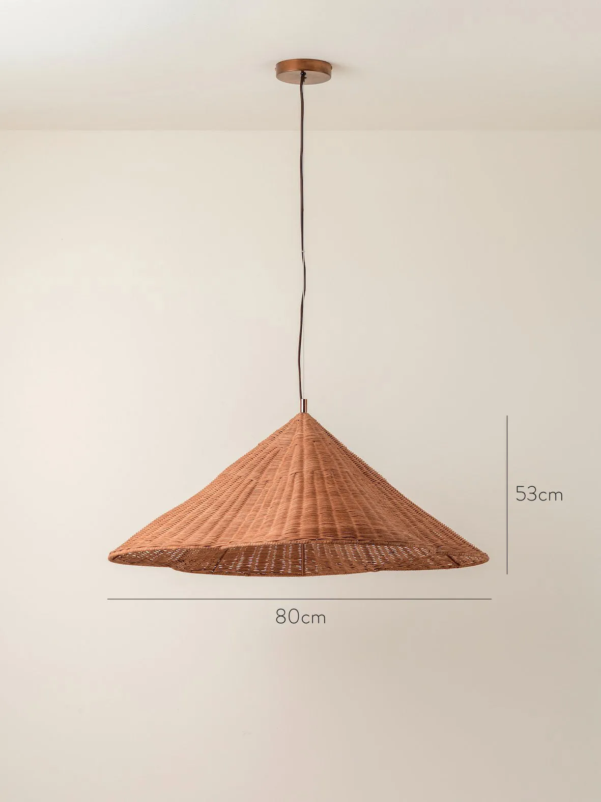 Bardi - 1 light oversized scalloped rattan pendant
