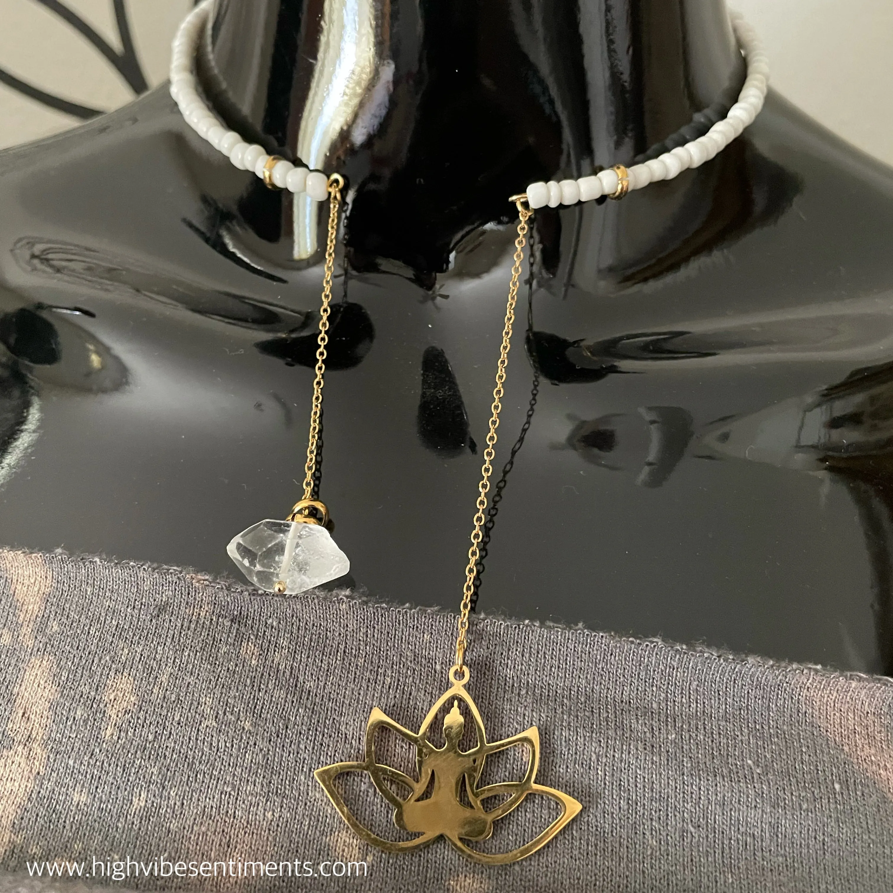 Beaded Lotus Open Choker