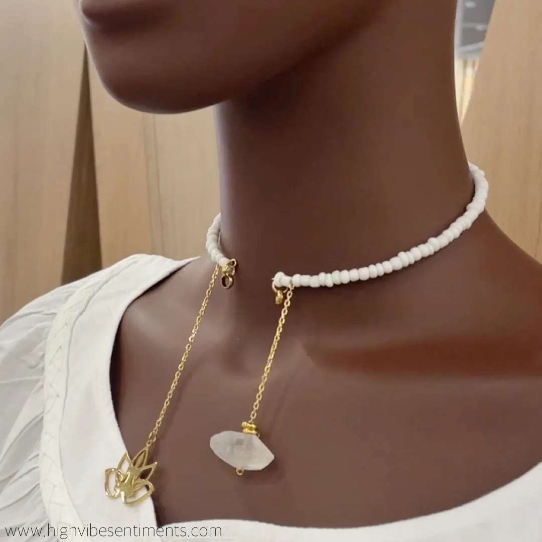 Beaded Lotus Open Choker