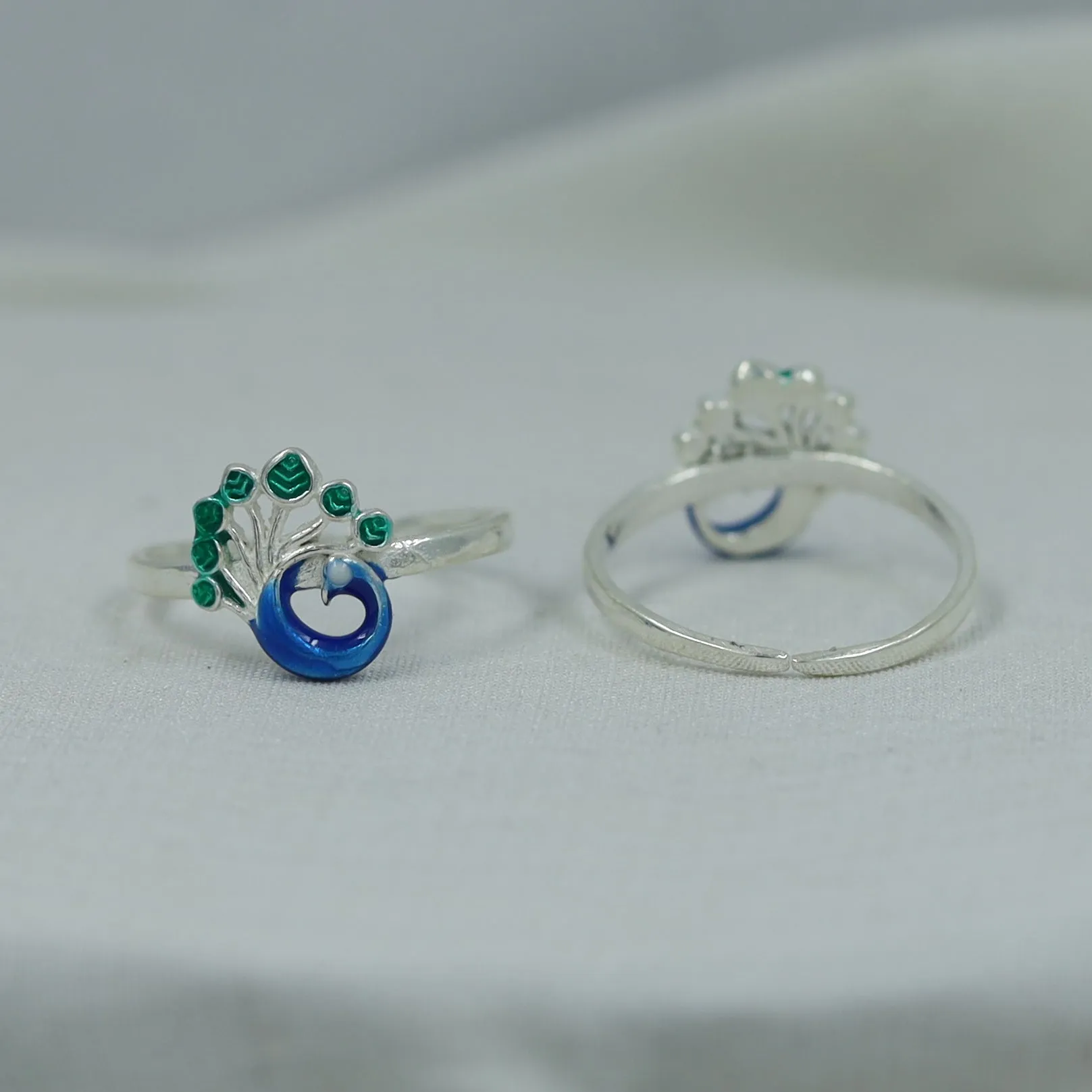 Blue Silver Toe Ring 14169-1260