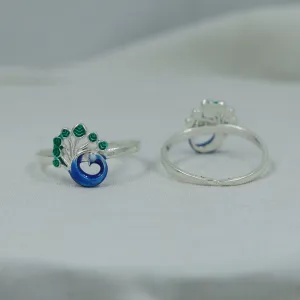 Blue Silver Toe Ring 14169-1260