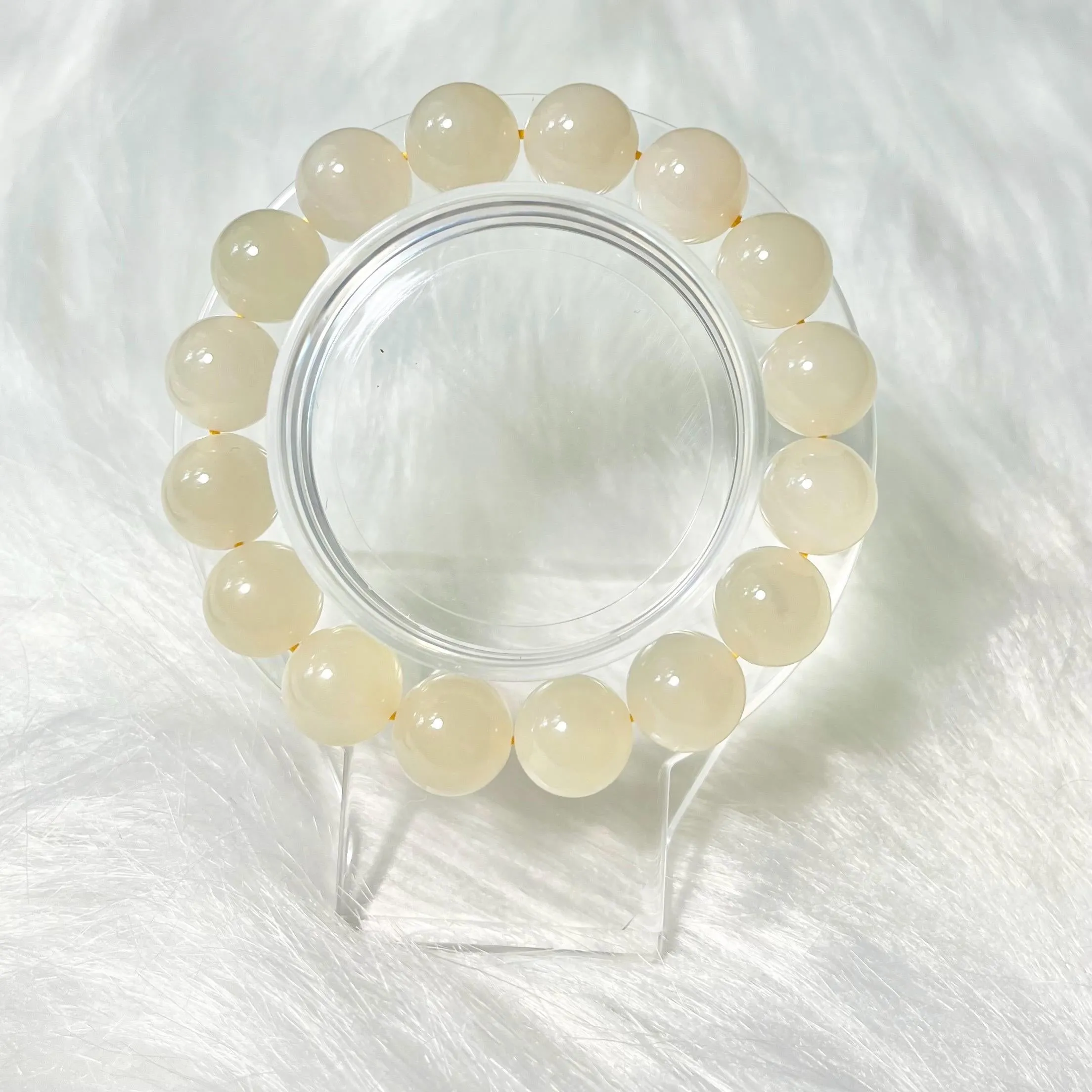 Certified Honey water Slight sugar color genuine nephrite jade / Hetian Jade Bracelet - 12mm beads