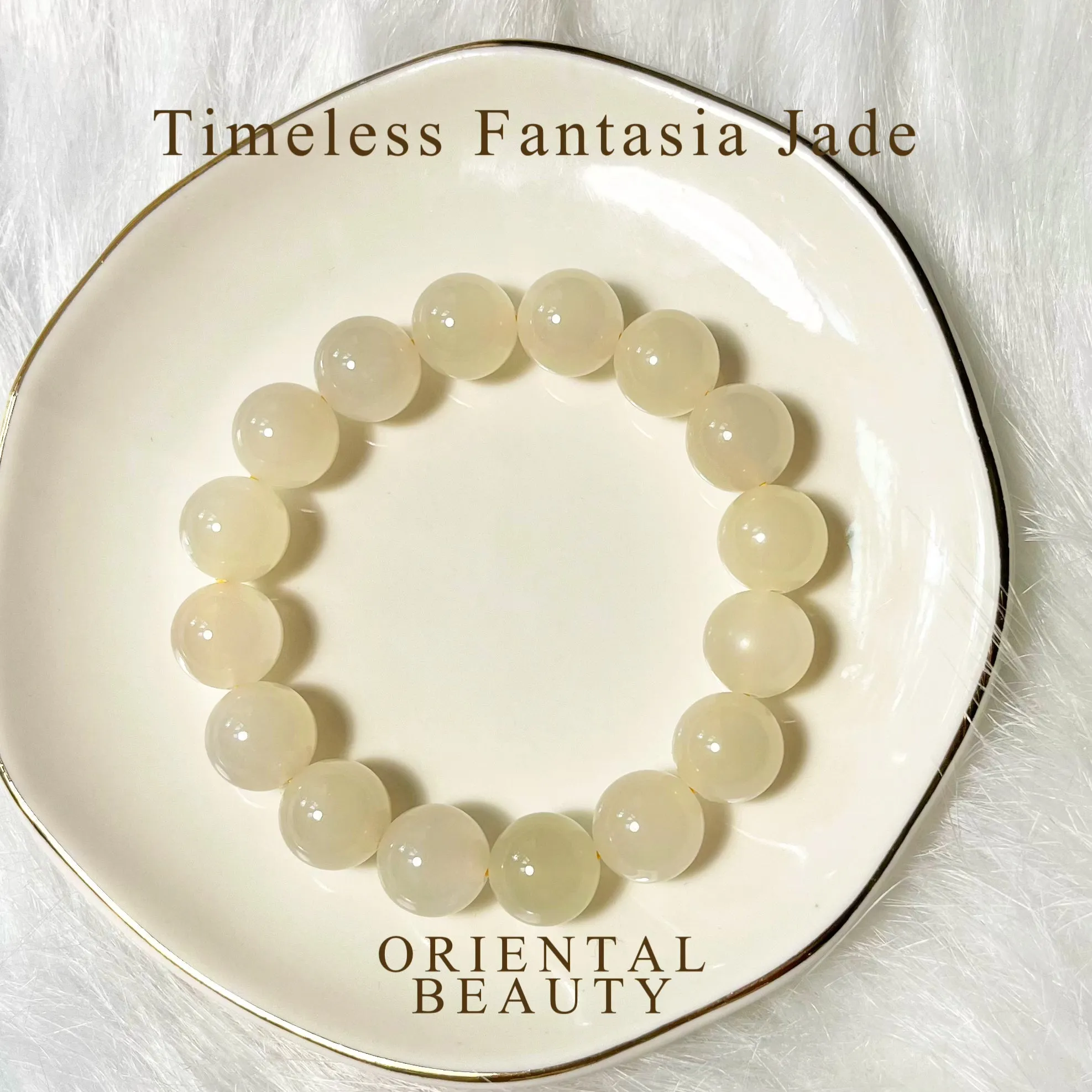 Certified Honey water Slight sugar color genuine nephrite jade / Hetian Jade Bracelet - 12mm beads