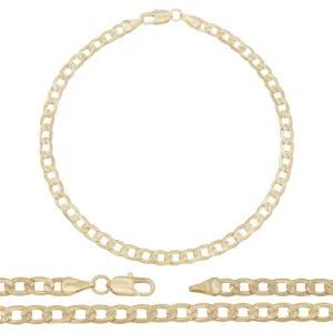 Cuban Link Anklet 14K Gold Filled Diamond Cut Jewelry Women 9.5''