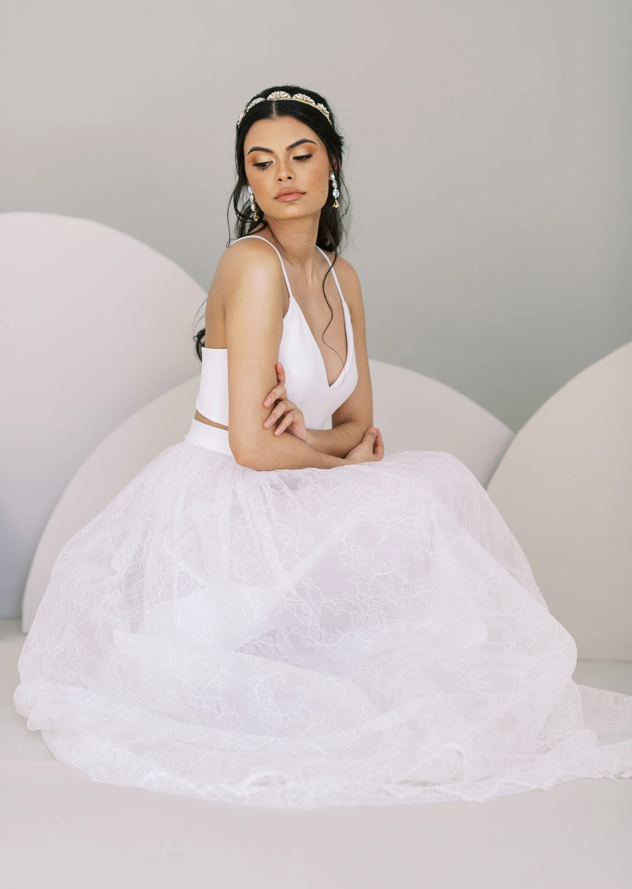DAPHNE Scalloped Filigree Bridal Tiara