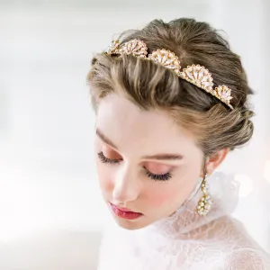 DAPHNE Scalloped Filigree Bridal Tiara