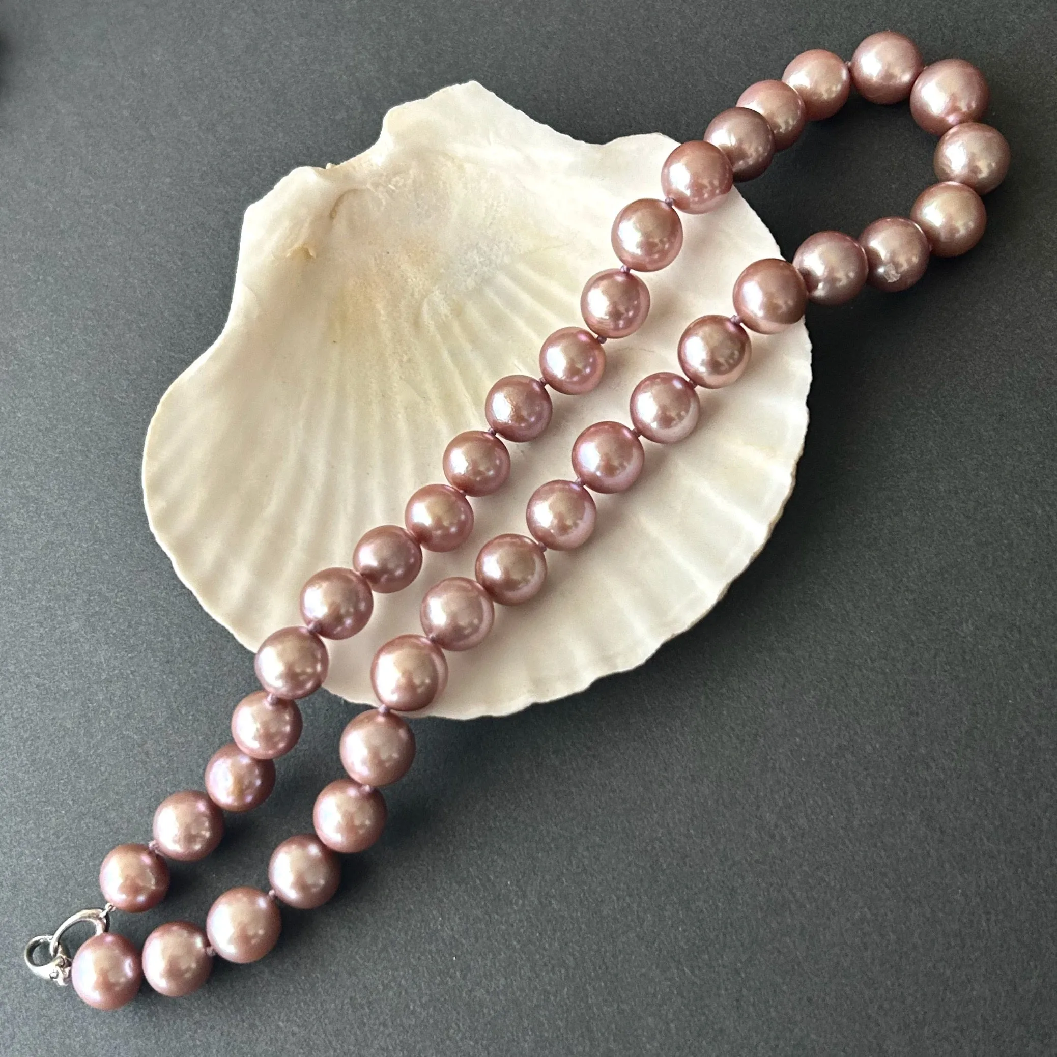 Dark Rose Freshwater Pearl Necklace