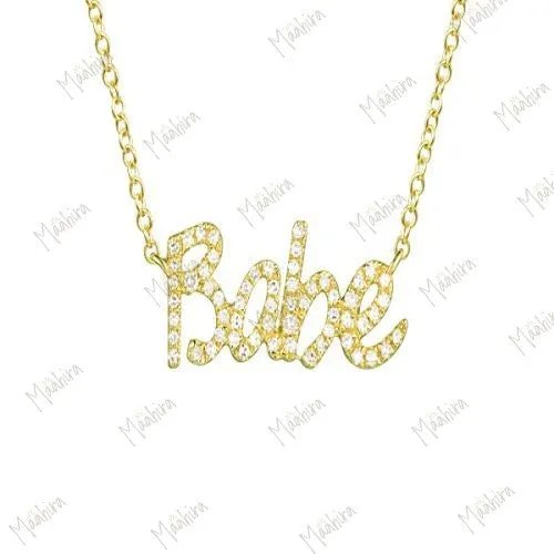 Diamond Babe Custom Name Necklace 7x16mm