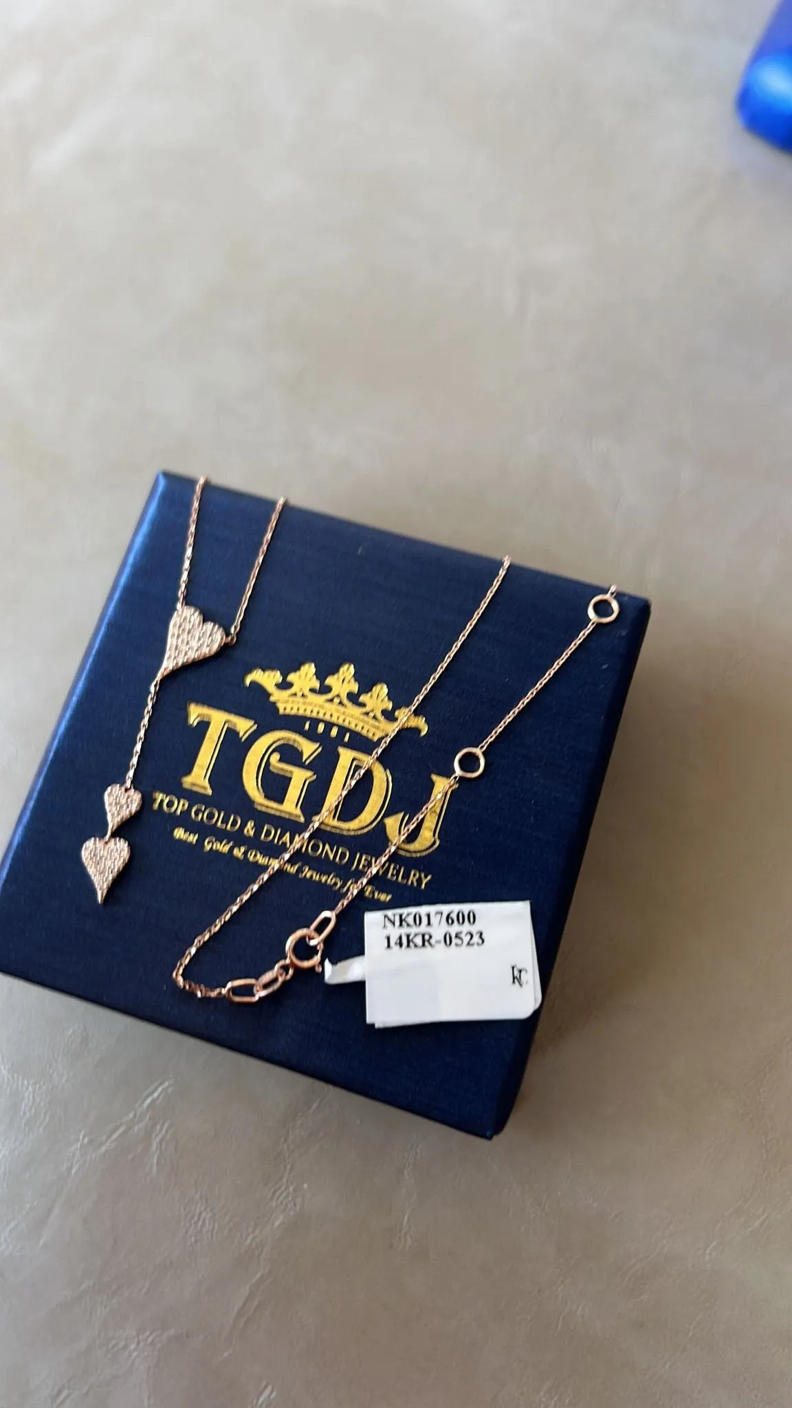 Gold Diamond Heart Necklace, 14k Tri-color Gold Adjustable Chain Necklace, 0.36 ctw Diamond Chain Necklace Set Chain 16" 18" 20"