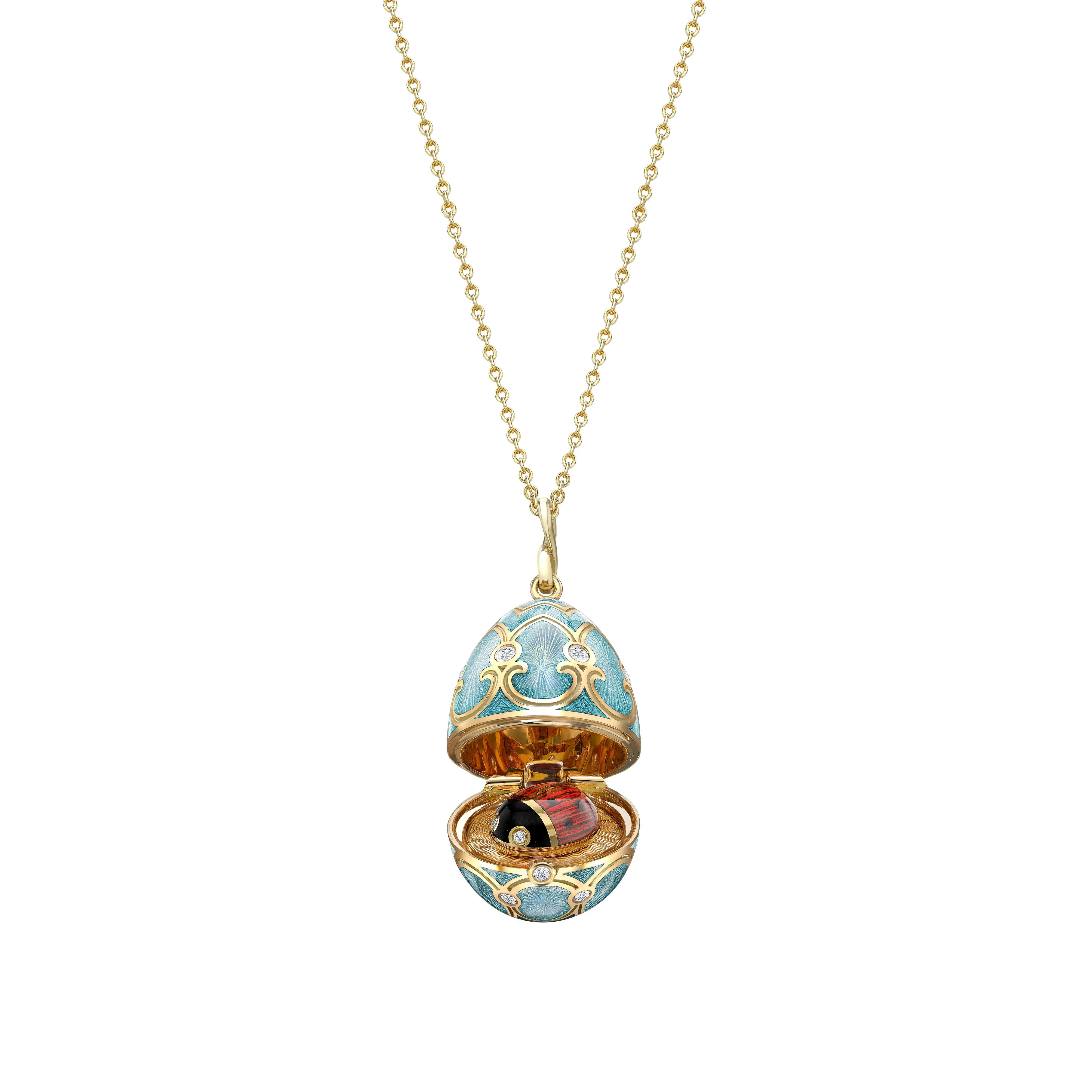 Guilloché Enamel Ladybird Surprise Locket
