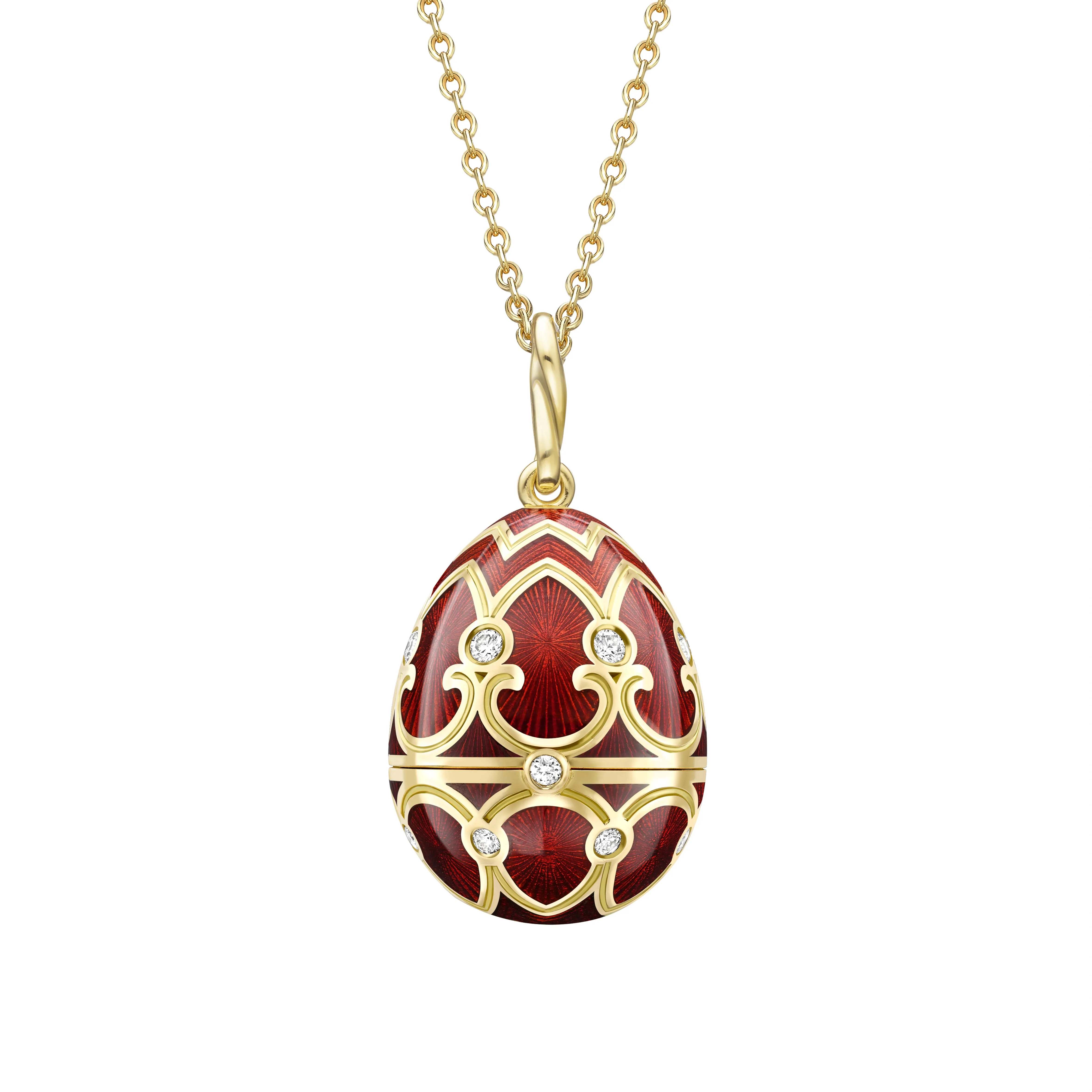 Guilloché Enamel Year of the Rooster Surprise Locket