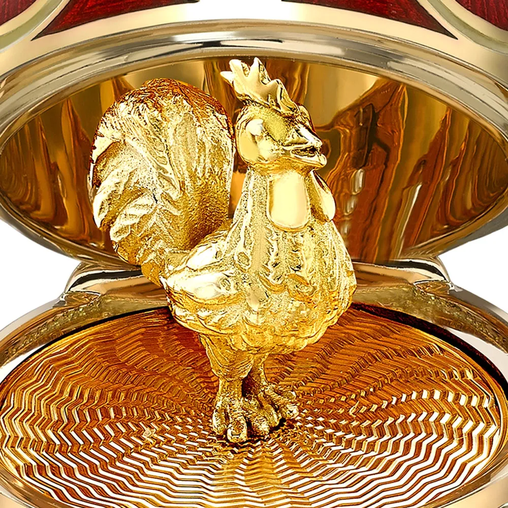 Guilloché Enamel Year of the Rooster Surprise Locket
