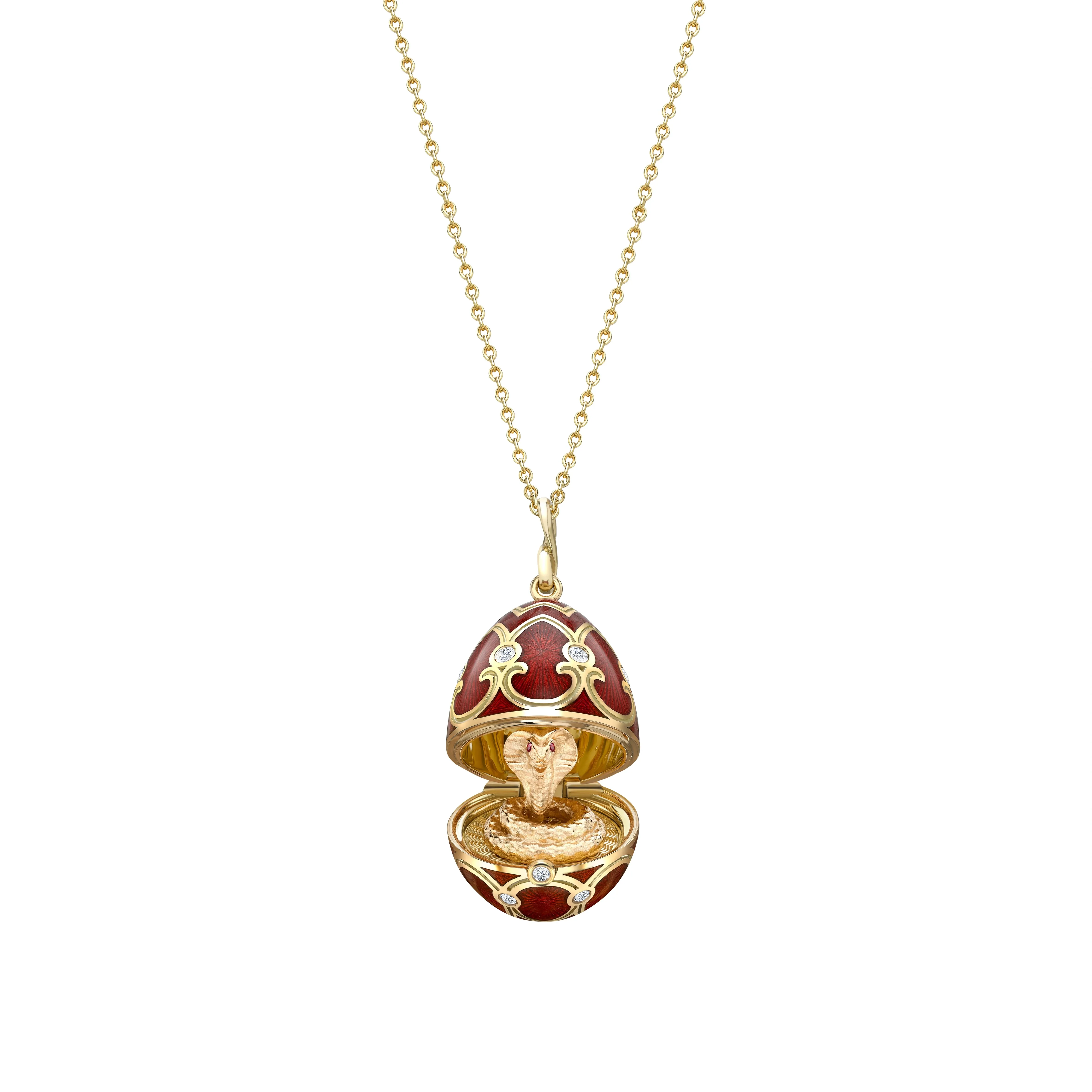 Guilloché Enamel Year of the Snake Surprise Locket