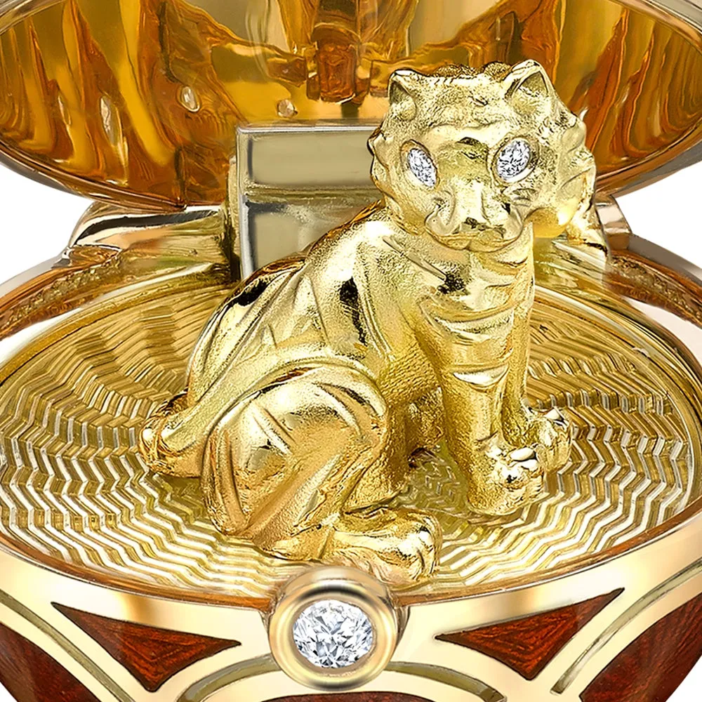 Guilloché Enamel Year of the Tiger Surprise Locket