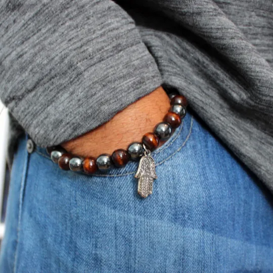 Hamsa Charm Bead Bracelet
