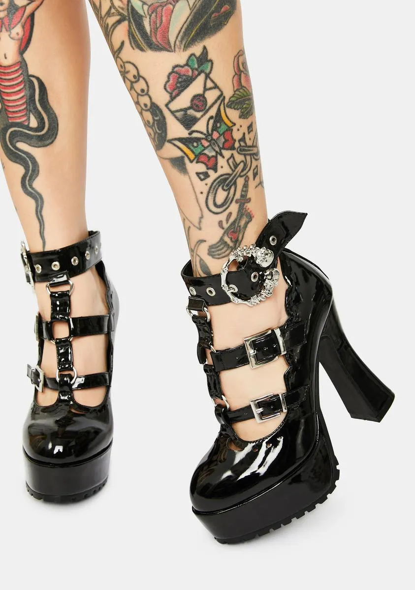 Ink Pleasure Is Mine Platform Heels