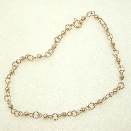 Jump Ring Link Beaded Ankle Bracelet