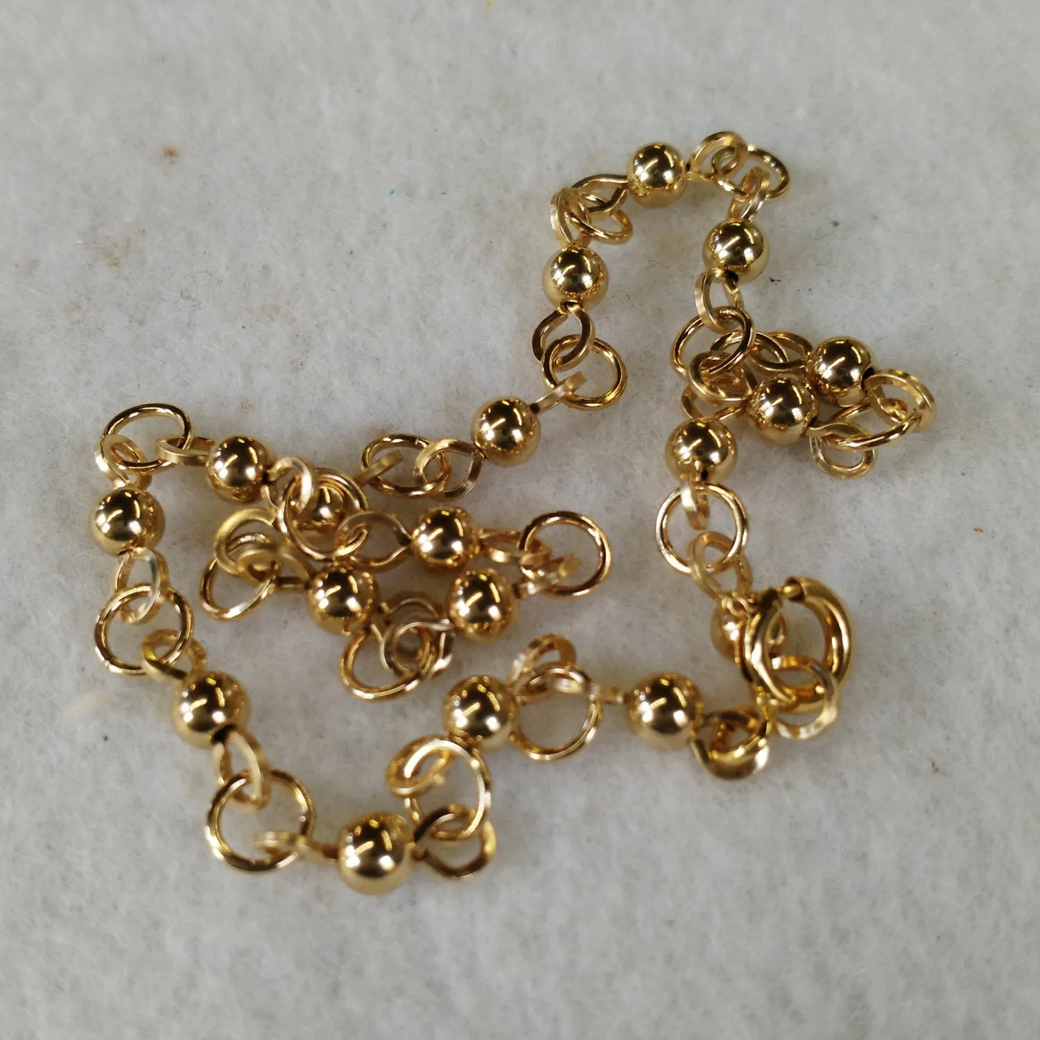 Jump Ring Link Beaded Ankle Bracelet