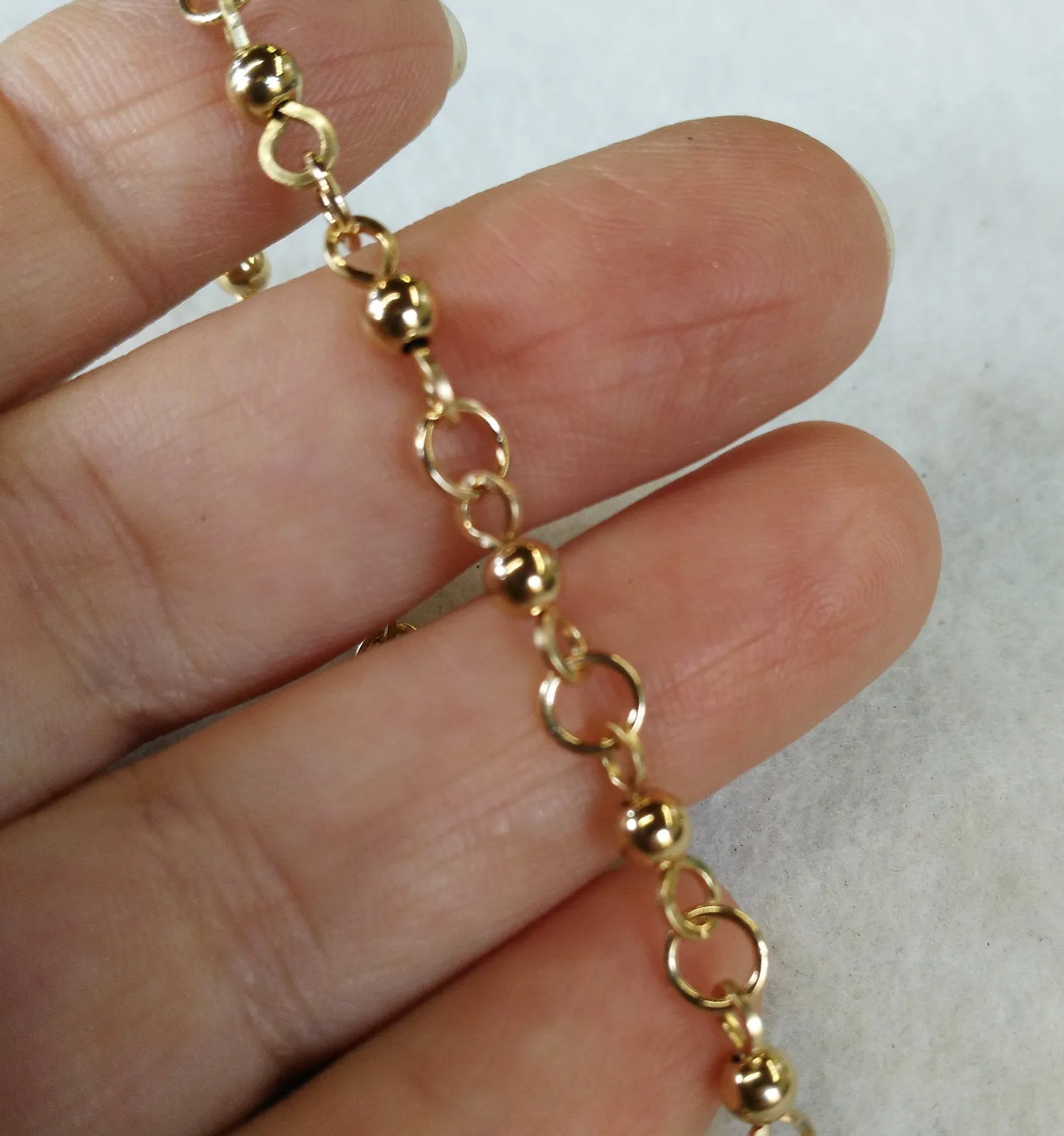 Jump Ring Link Beaded Ankle Bracelet