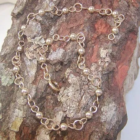 Jump Ring Link Beaded Ankle Bracelet