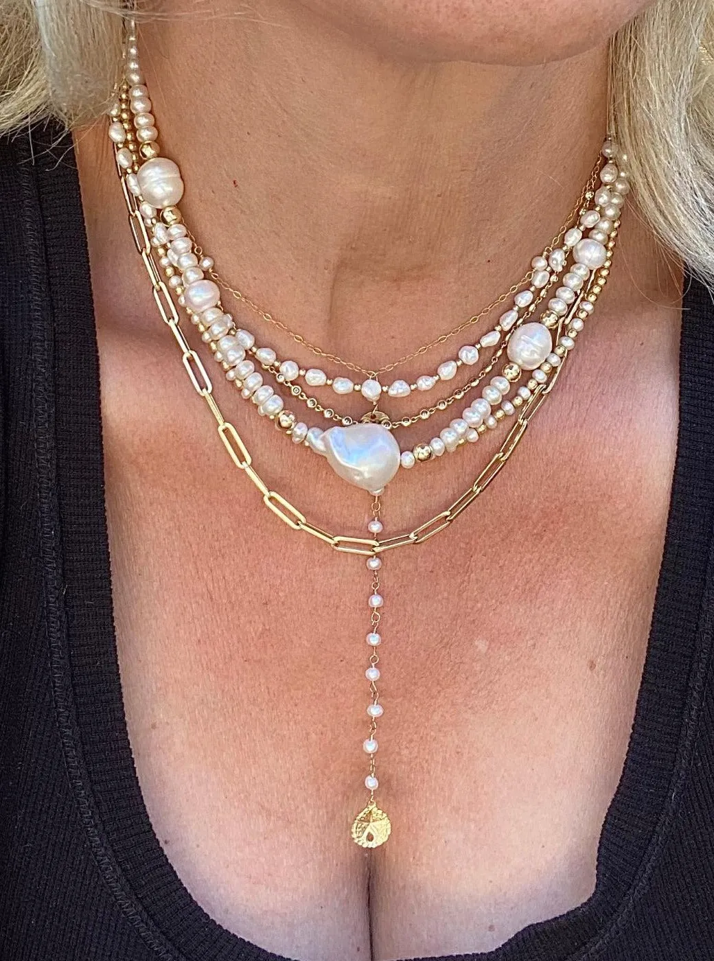 Lariat Gold Necklace