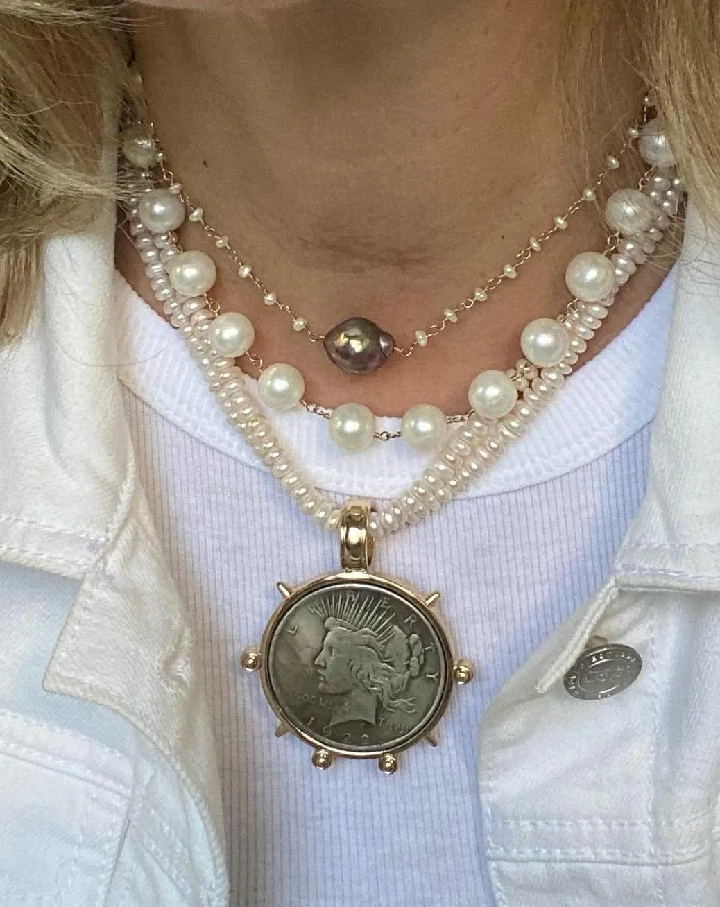 Long Pearl Necklace - Jackie