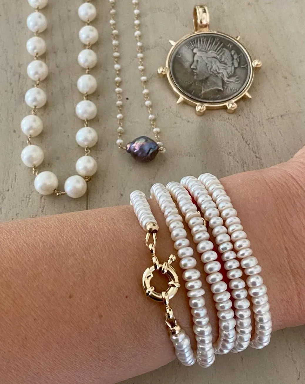 Long Pearl Necklace - Jackie