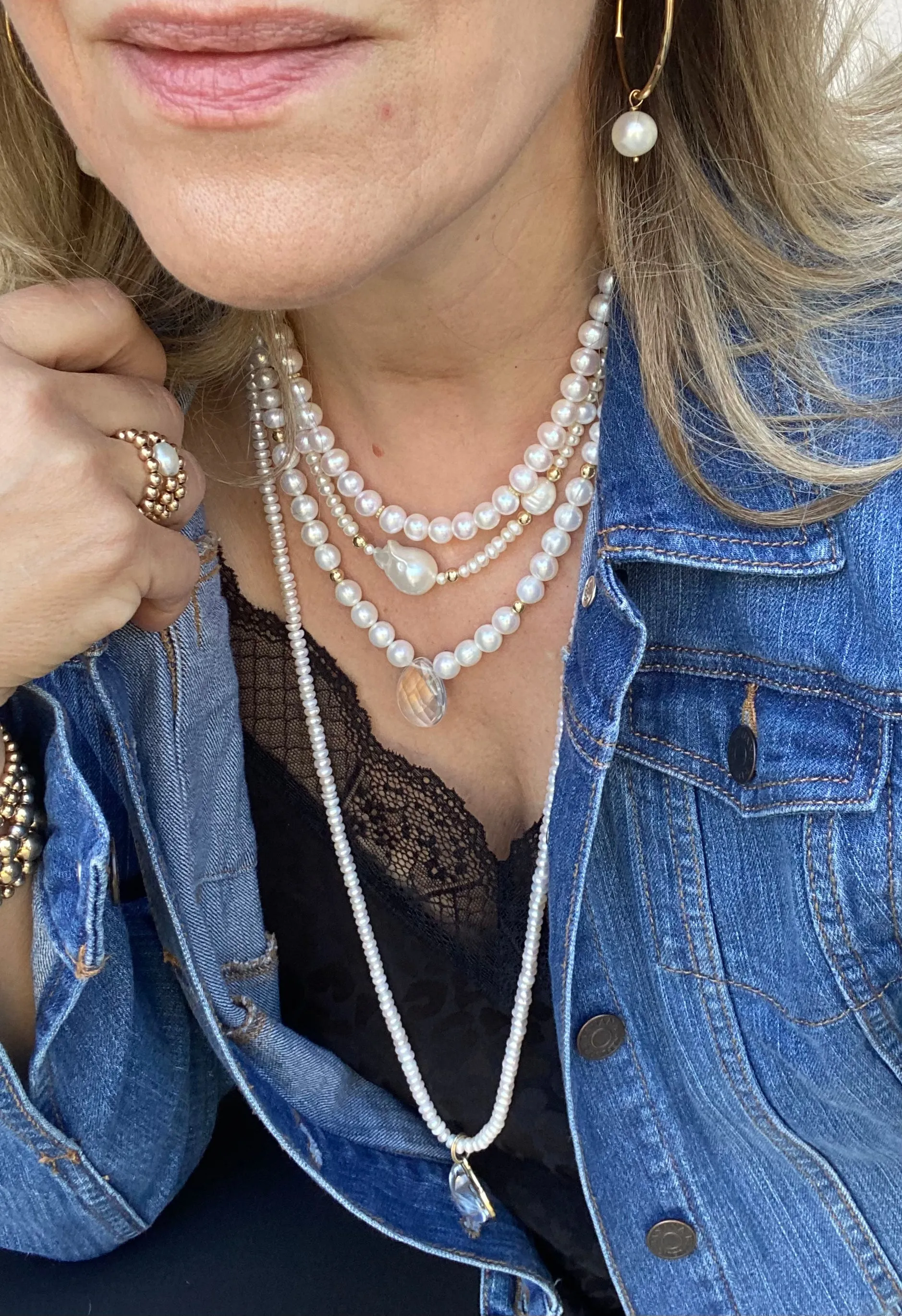Long Pearl Necklace - Jackie
