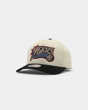 Mitchell & Ness Philadelphia 76ers Pro Crown Snapback Off White/Black