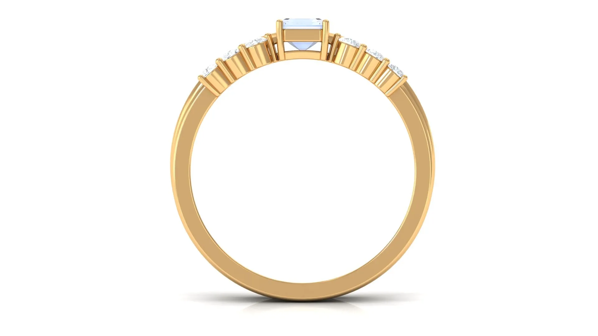 Moonstone Solitaire Ring Set with Diamond