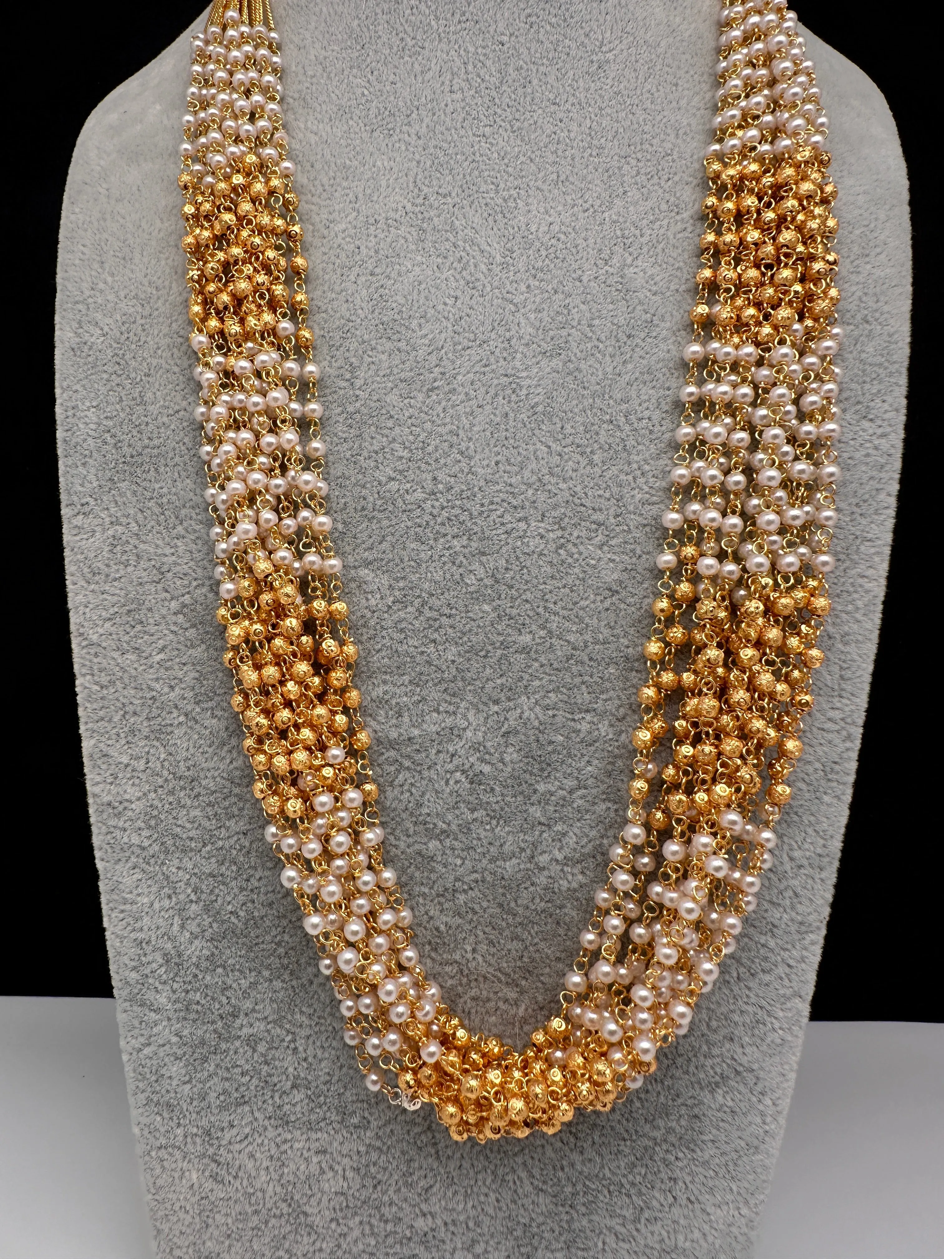 Pearl Bunch Multi Color 12 Line Necklace