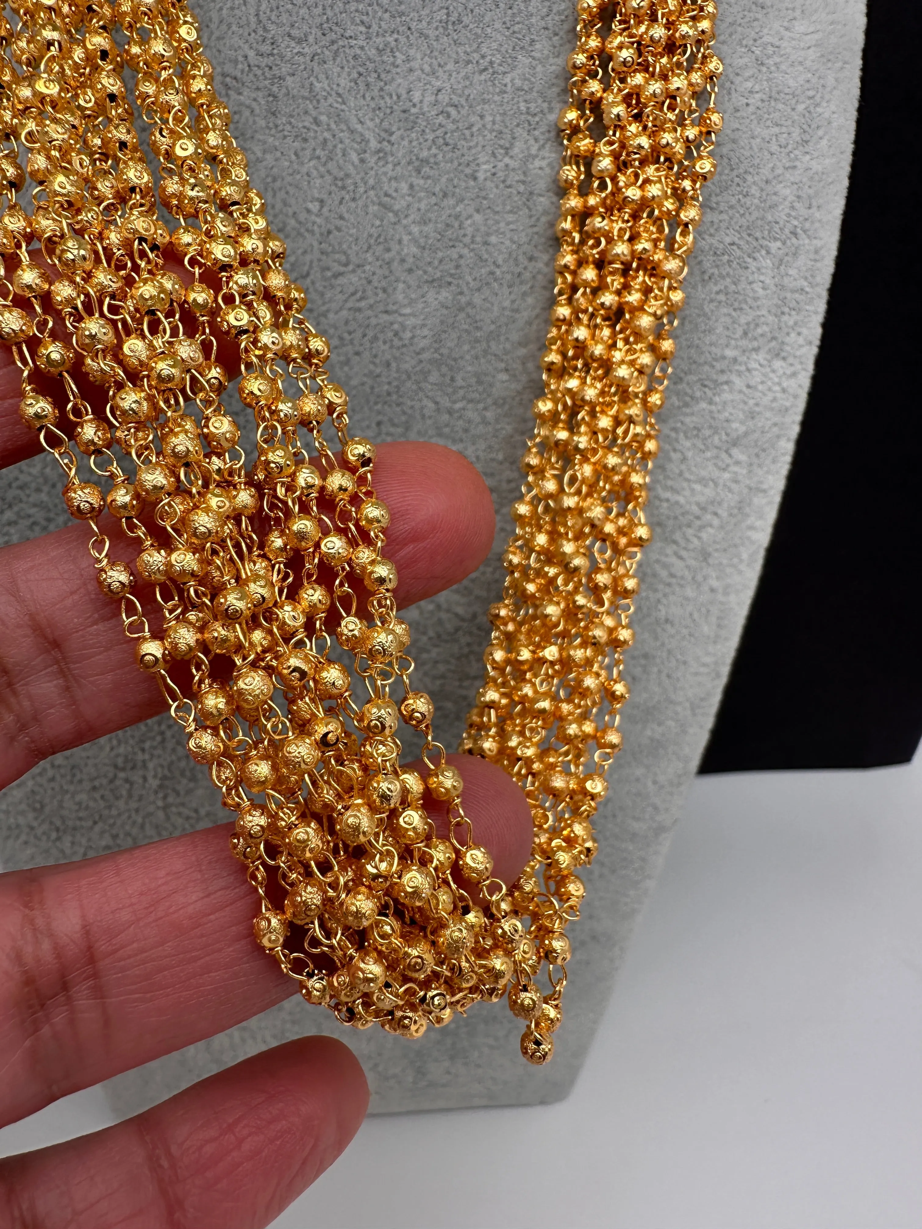 Pearl Bunch Multi Color 12 Line Necklace