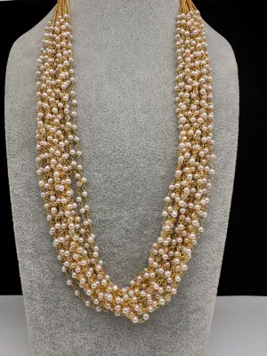 Pearl Bunch Multi Color 12 Line Necklace