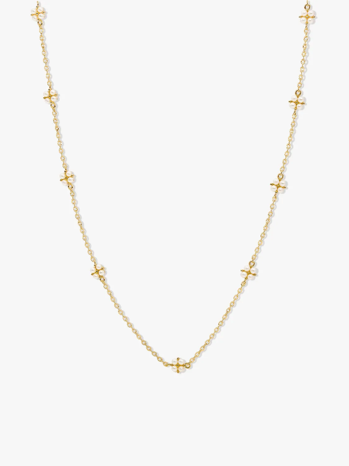 Pearl Cluster Station Necklace