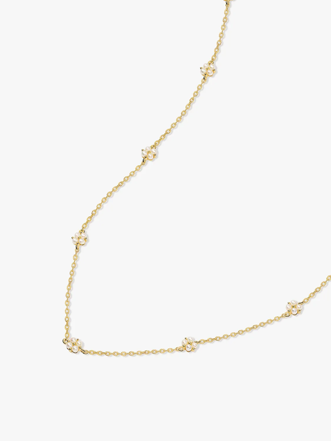 Pearl Cluster Station Necklace