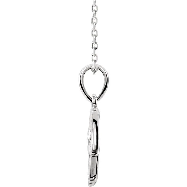 Platinum or 14k Gold or Sterling Silver .03 CTW Diamond Hamsa Necklace
