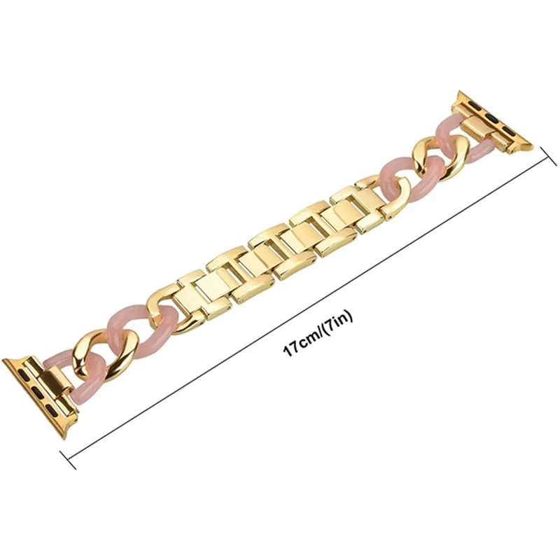 Resin Strap for Apple Series 7 6 Chain iWatch Loop Watchband Bracelet