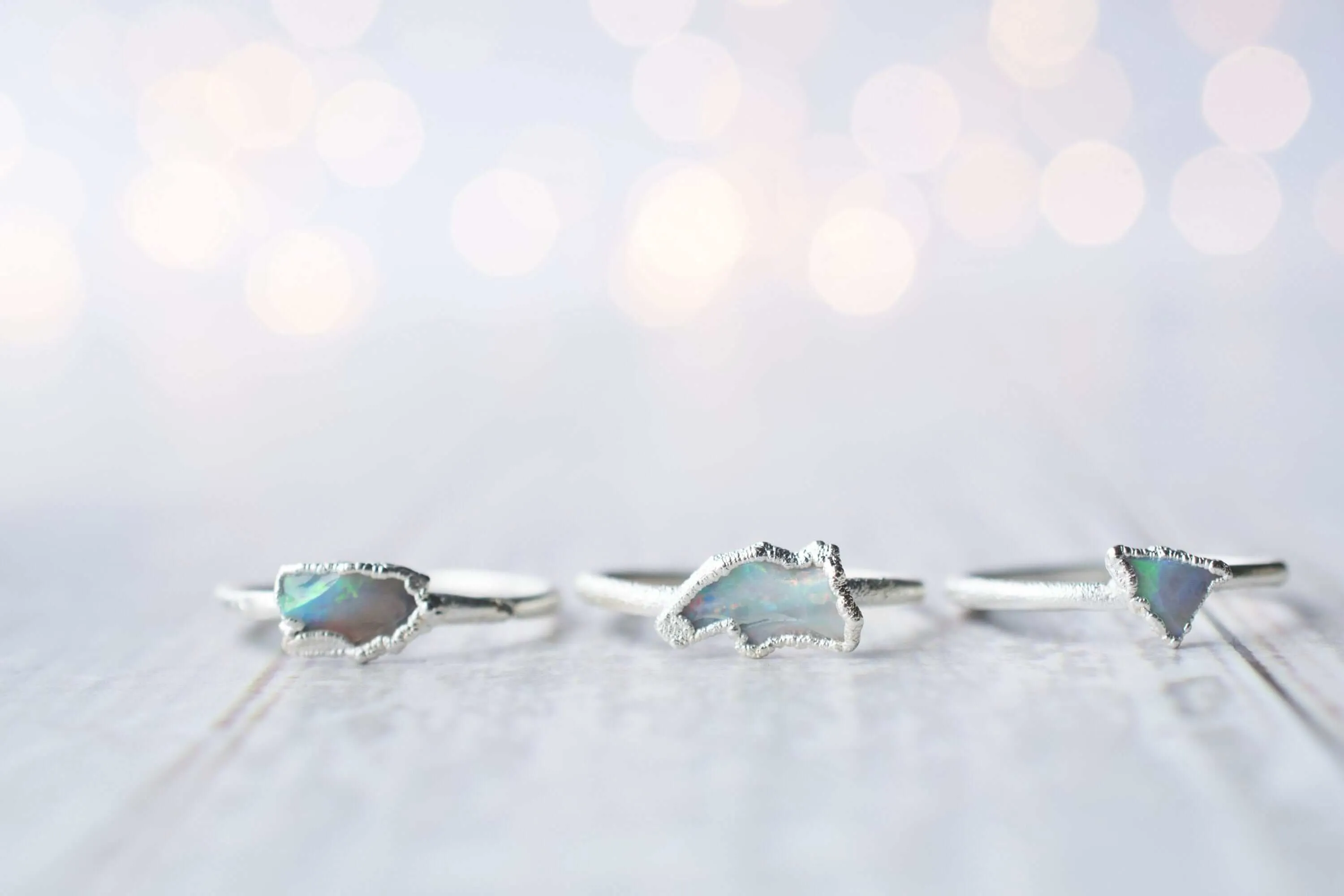 SALE Silver Opal ring | Raw opal ring