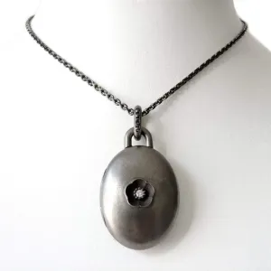 Series 46 | Cherry Blossom Locket 2, Blackened Silver   Fancy Diamonds