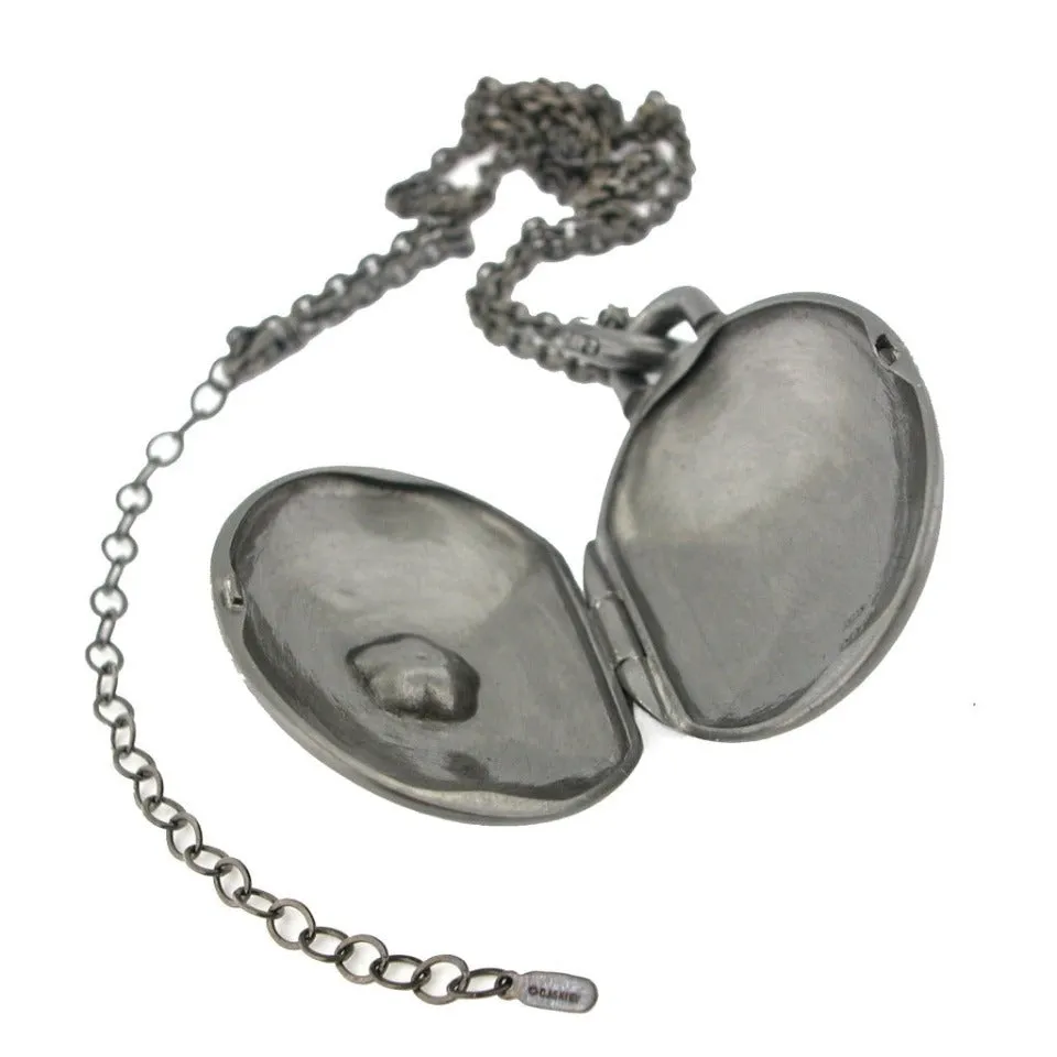 Series 46 | Cherry Blossom Locket 2, Blackened Silver   Fancy Diamonds